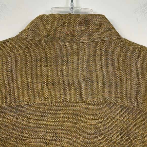 32 Bar Blues Slub Linen Cotton Shirt Size Large Brown Button Down Casual Preppy - Picture 8 of 10